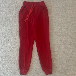 Figs High Waisted Red Jogger Scrub Pants